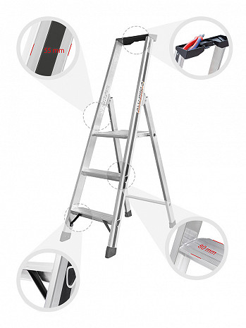 HYMER Stehleiter Alu-Pro 70026 / 7 Stufen