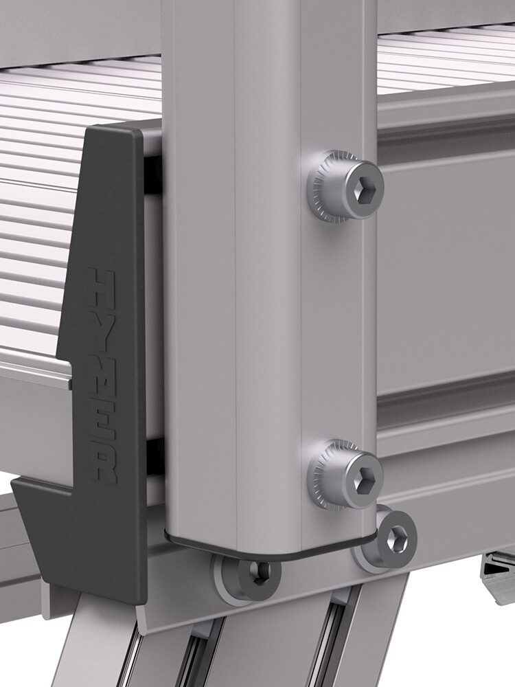 Nahaufnahme des Materials der HYMER Podesttreppe 6189, beidseitig begehbar