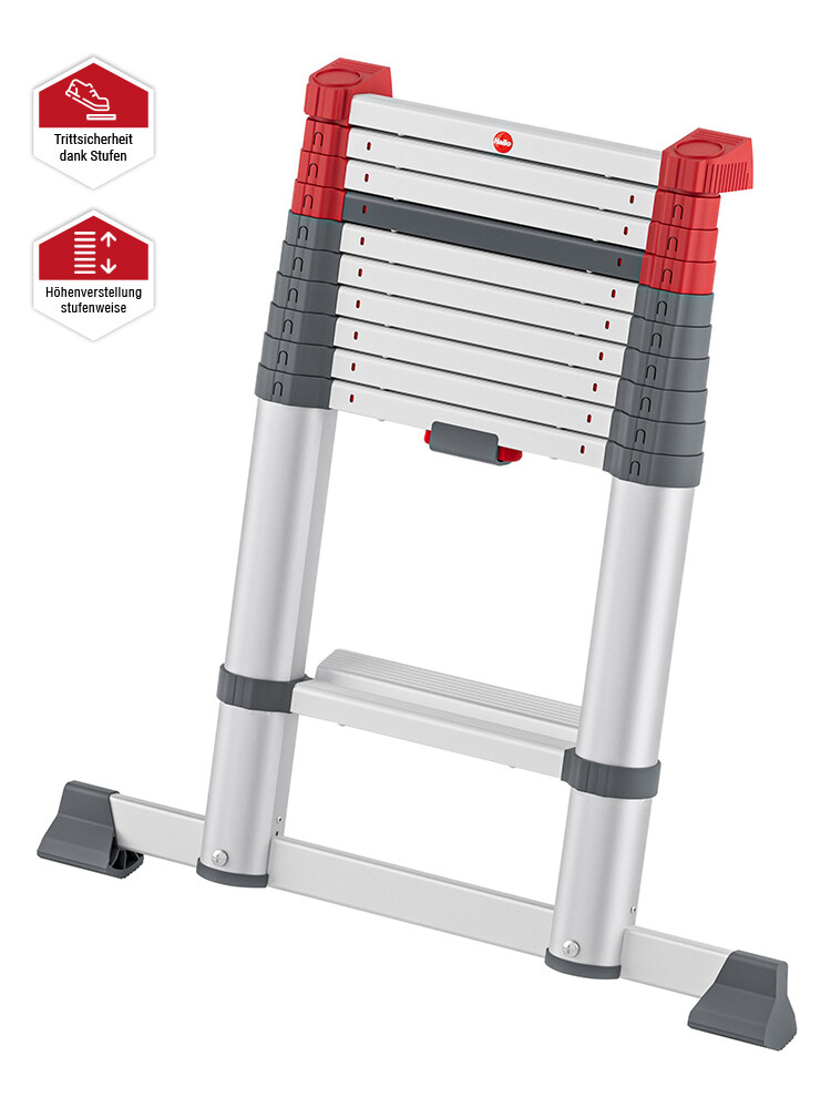 Hailo Master T100 FlexLine - Teleskopleiter mit 11 Stufen / gemäß TRBS 2121-2