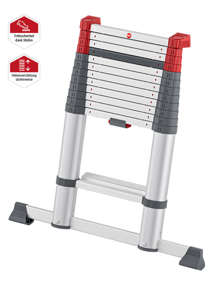 Hailo Master T100 FlexLine - Teleskopleiter mit 13 Stufen / gemäß TRBS 2121-2