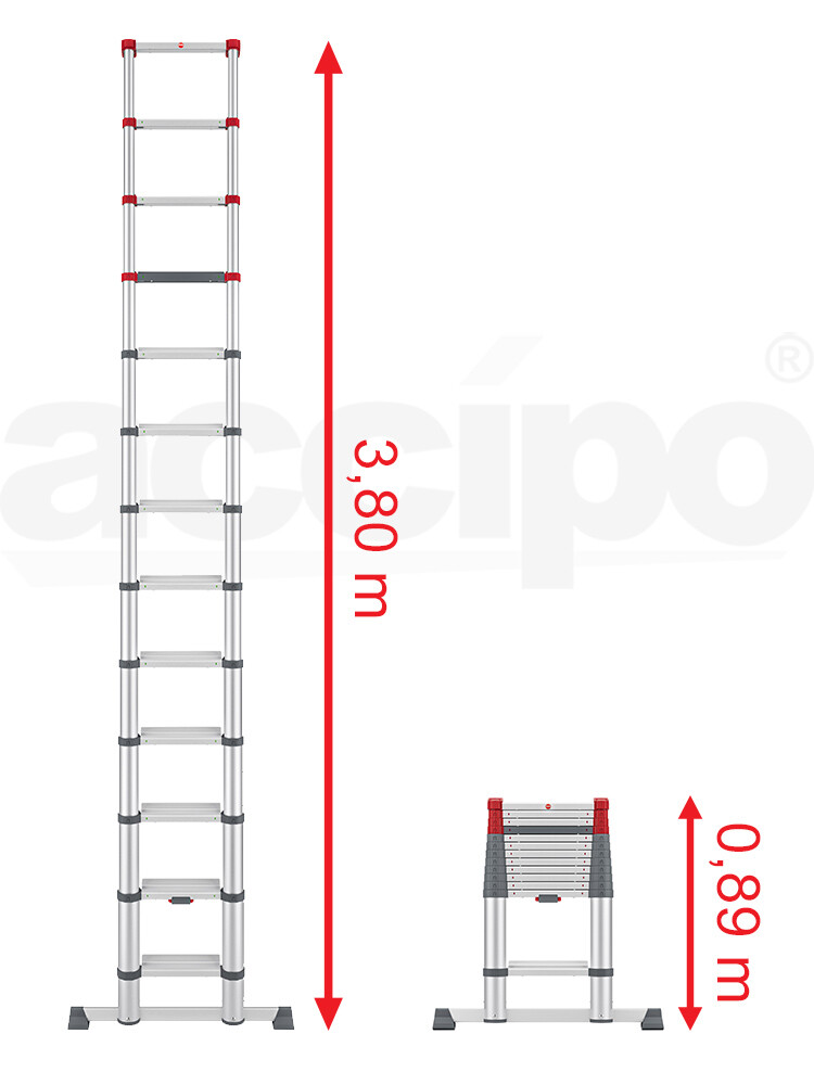 Hailo Master T100 FlexLine - Teleskopleiter mit 13 Stufen / gemäß TRBS 2121-2