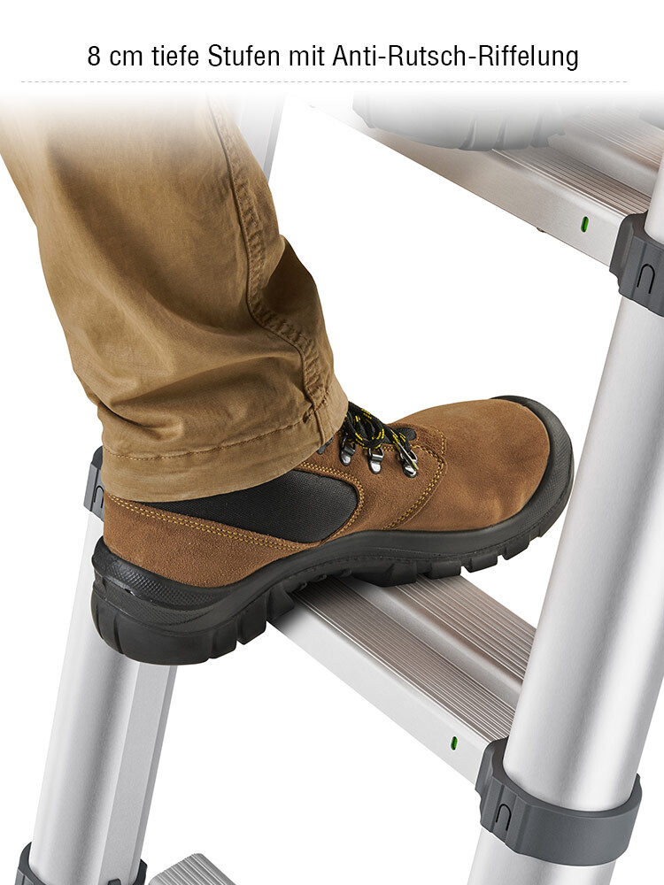 Hailo Master T100 FlexLine - Teleskopleiter mit 13 Stufen / gemäß TRBS 2121-2