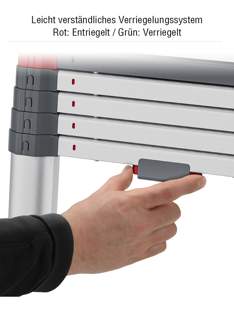 Hailo Master T100 FlexLine - Teleskopleiter mit 13 Stufen / gemäß TRBS 2121-2