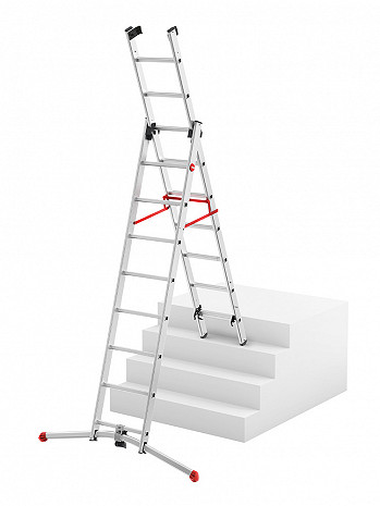 Hailo S100 ProfiLOT - Kombileiter 2x9 + 1x8 Sprossen