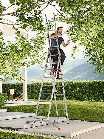 Hailo S100 ProfiLOT - Kombileiter 2x9 + 1x8 Sprossen