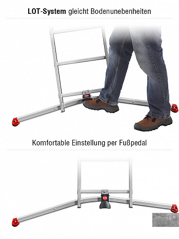 Hailo S110 Pro - Mehrzweckleiter 2x12 Sprossen mit 3 innovativen Dreh-Stufen / gemäß TRBS 2121-2