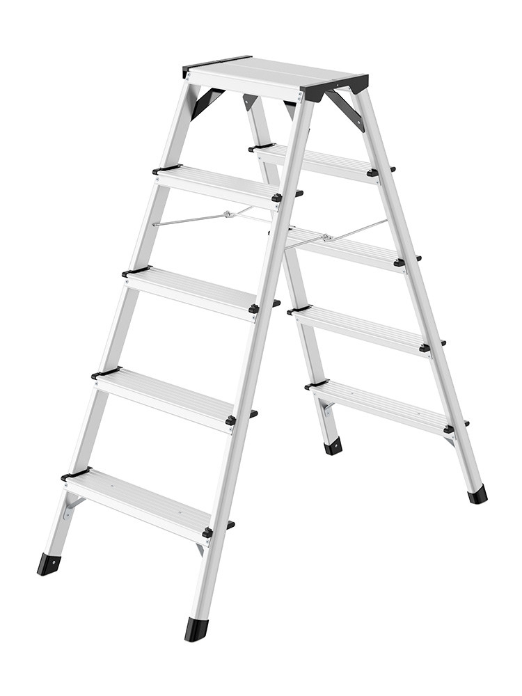 Hailo D60 StandardLine - Alu-Sicherheits-Doppelstufenleiter 2x5 Stufen