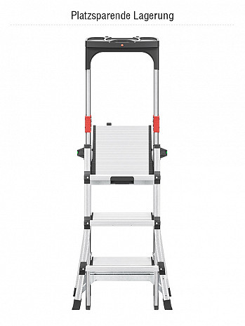 Hailo TL100 TopLine - Teleskop-Stehleiter 3-5 Stufen