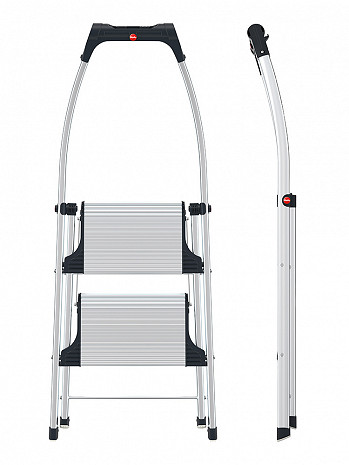 Hailo K100 TopLine - Alu-Komfort-Trittleiter 2 Stufen