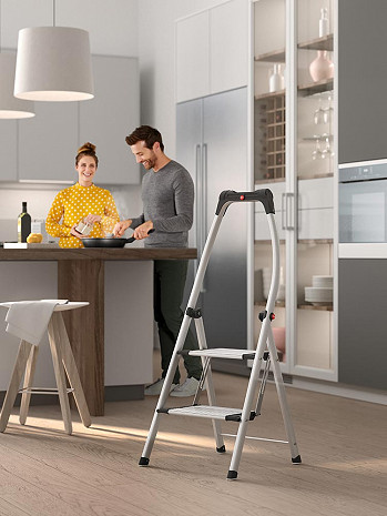 Hailo K100 TopLine - Alu-Komfort-Trittleiter 2 Stufen