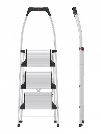 Hailo K100 TopLine - Alu-Komfort-Trittleiter 3 Stufen