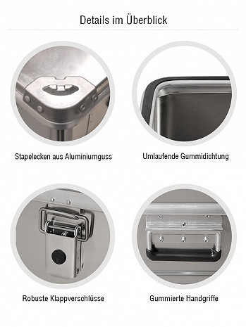 KRAUSE Aluminium-Transportbox stapelbar - Volumen: 134 Liter