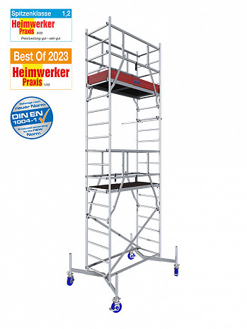 KRAUSE ClimTec Gerüst AH 6,00 m & höhenverstellbare Rollen 150 mm