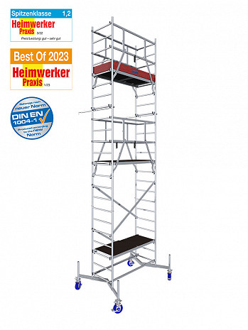KRAUSE ClimTec Gerüst AH 7,00 m & höhenverstellbare Rollen 150 mm