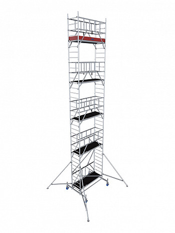KRAUSE ProTec XS Alu-Faltgerüst AH 10,80 m & höhenverstellbare Rollen 150 mm