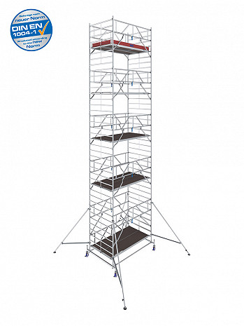 KRAUSE STABILO Serie 50 Breitaufbau Alu-Fahrgerüst - Feldlänge 2,50 m - AH 11,40 m