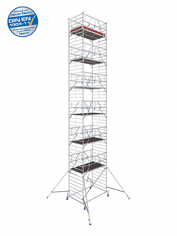 KRAUSE STABILO Serie 50 Breitaufbau Alu-Fahrgerüst - Feldlänge 2,50 m - AH 14,40 m