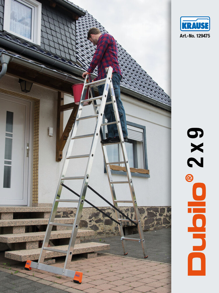 KRAUSE MONTO Aluleiter Dubilo Mehrzweckleiter 2x9 Sprossen