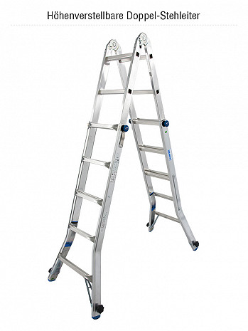 KRAUSE STABILO Gelenk-Teleskopleiter mit 4 Holmverlängerungen | 4x5 Sprossen