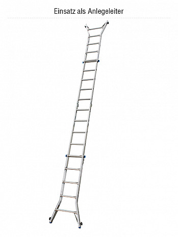 KRAUSE STABILO Gelenk-Teleskopleiter mit 4 Holmverlängerungen | 4x5 Sprossen