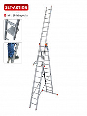 KRAUSE MONTO Tribilo Vielzweckleiter 3x12 inkl. Tritt/Ablage | TRBS-konform