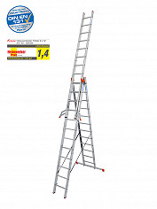 KRAUSE MONTO Tribilo Vielzweckleiter 3x12 Sprossen mit Treppenfunktion