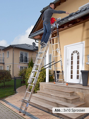 KRAUSE MONTO Tribilo Vielzweckleiter 3x8 Sprossen mit Treppenfunktion