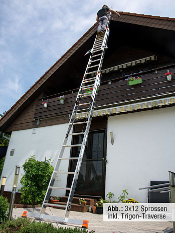 KRAUSE MONTO Tribilo Vielzweckleiter 3x8 Sprossen mit Treppenfunktion