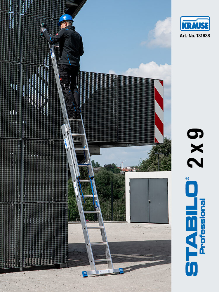 KRAUSE STABILO Mehrzweckleiter / 2x9 Sprossen/Stufen - gemäß TRBS 2121-2