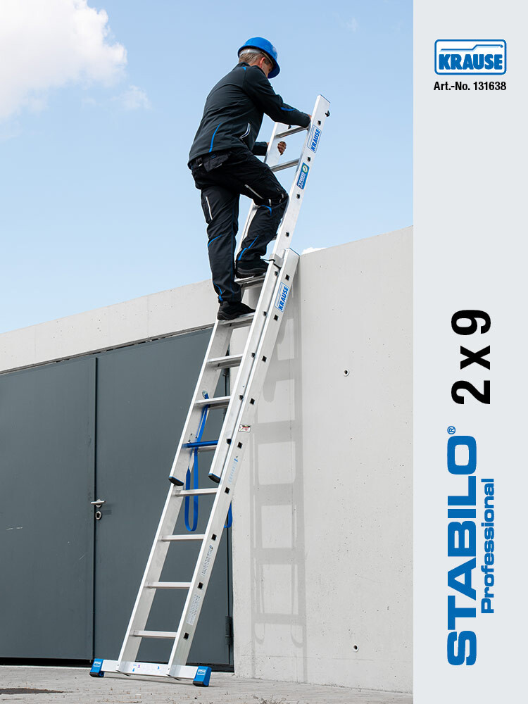 KRAUSE STABILO Mehrzweckleiter / 2x9 Sprossen/Stufen - gemäß TRBS 2121-2