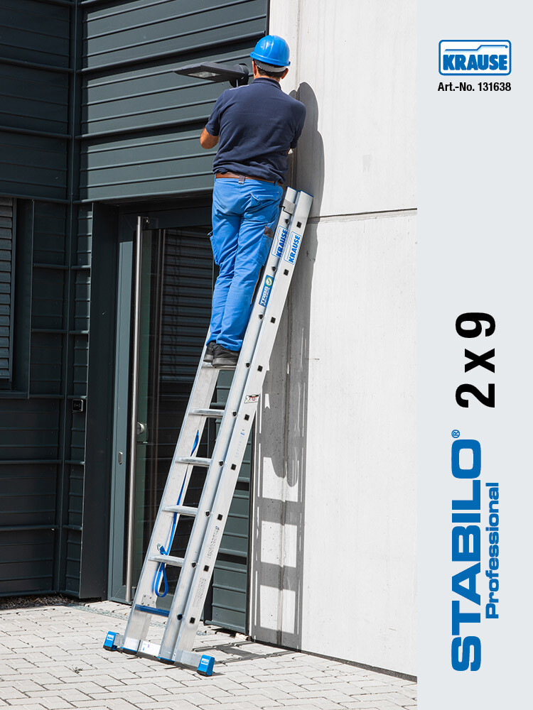 KRAUSE STABILO Mehrzweckleiter / 2x9 Sprossen/Stufen - gemäß TRBS 2121-2