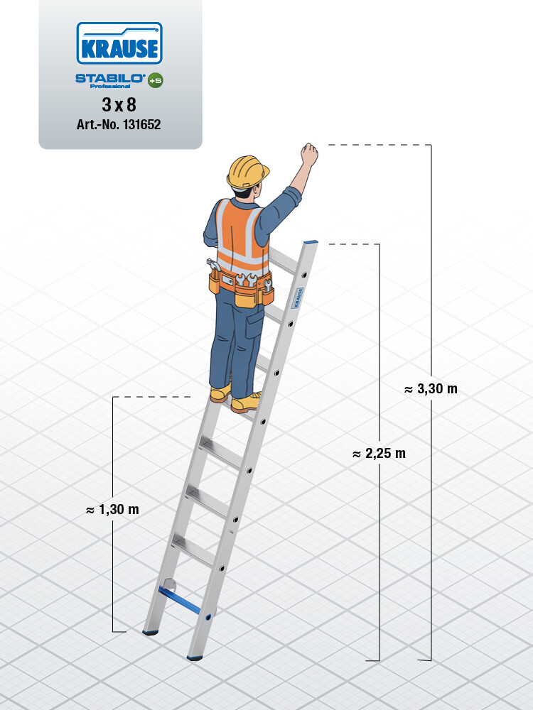 KRAUSE STABILO Vielzweckleiter / 3x8 Sprossen/Stufen | TRBS-konform