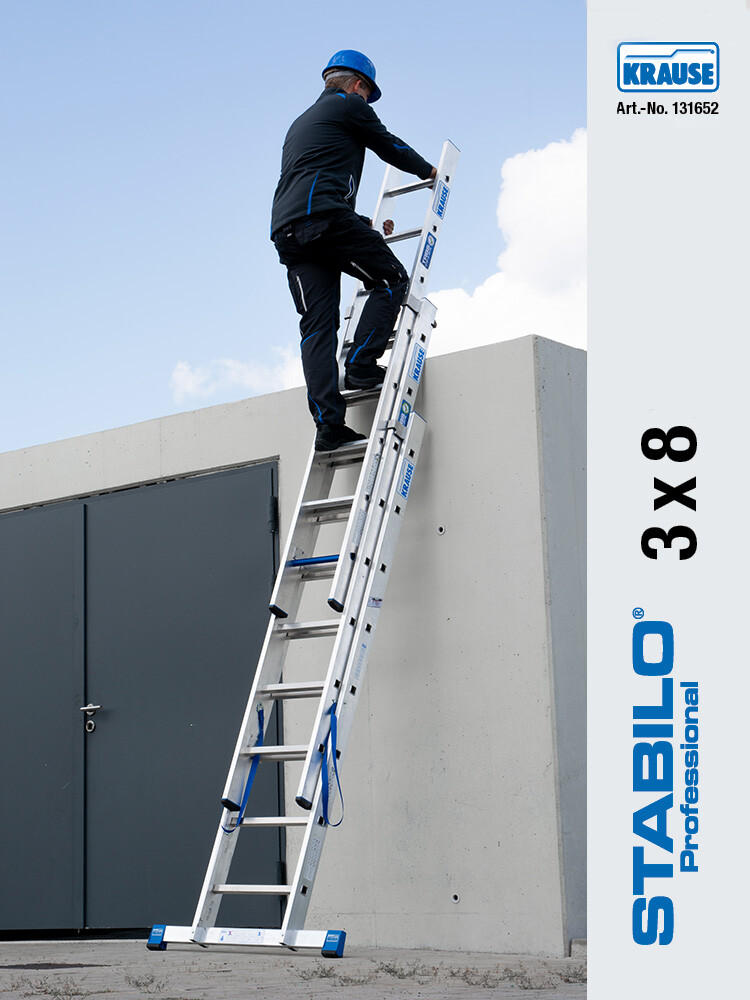 KRAUSE STABILO Vielzweckleiter / 3x8 Sprossen/Stufen | TRBS-konform