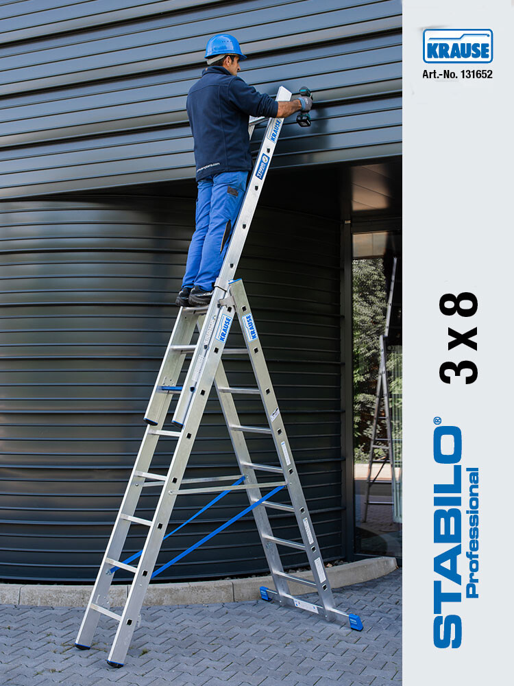KRAUSE STABILO Vielzweckleiter / 3x8 Sprossen/Stufen | TRBS-konform