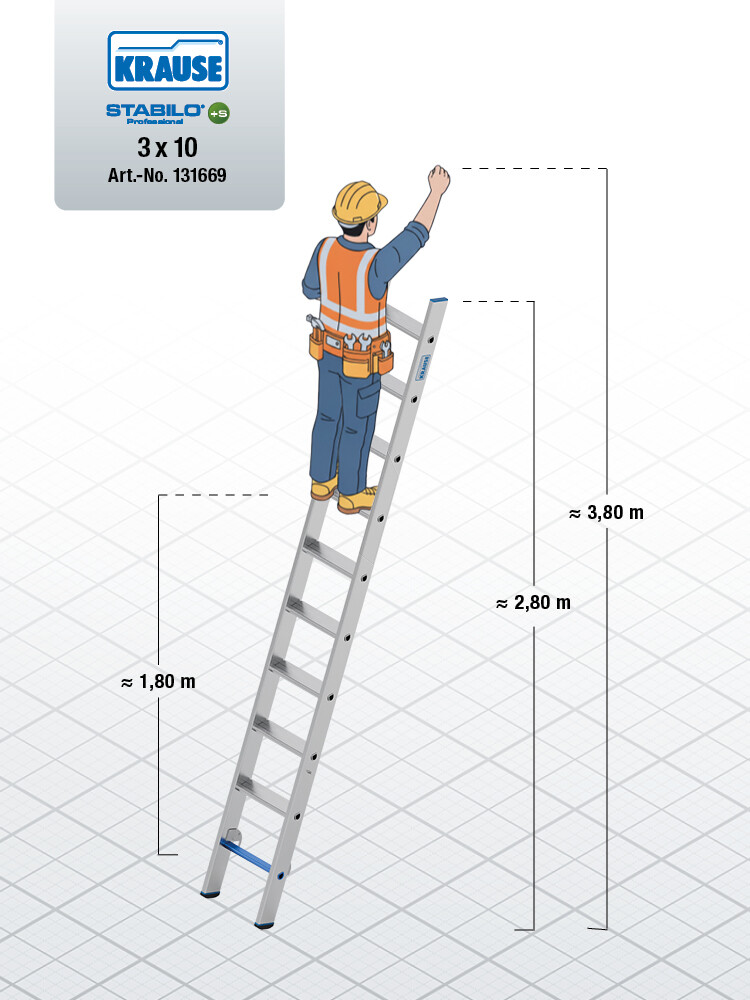 KRAUSE STABILO Vielzweckleiter / 3x10 Sprossen/Stufen | TRBS-konform