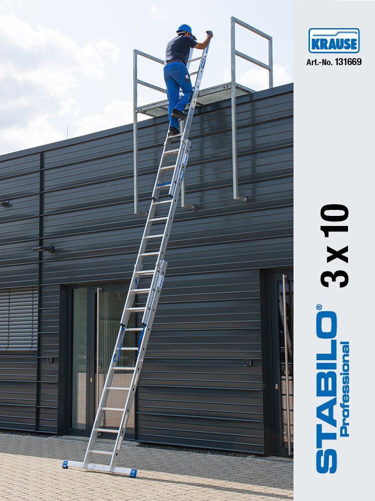 KRAUSE STABILO Vielzweckleiter / 3x10 Sprossen/Stufen | TRBS-konform