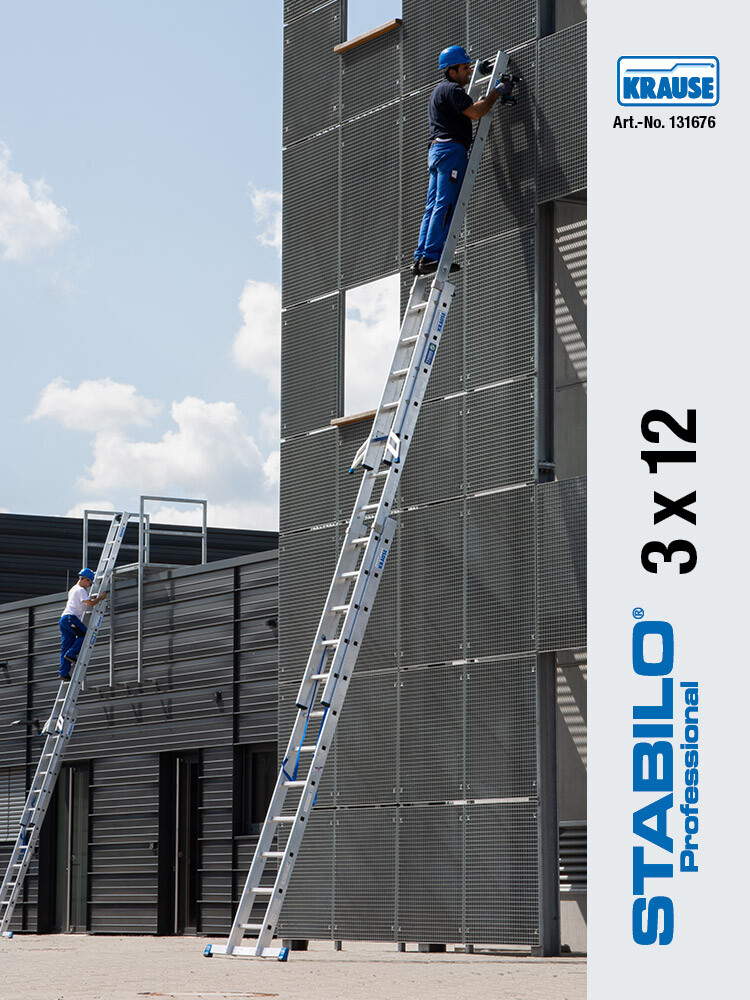 KRAUSE STABILO Vielzweckleiter / 3x12 Sprossen/Stufen | TRBS-konform