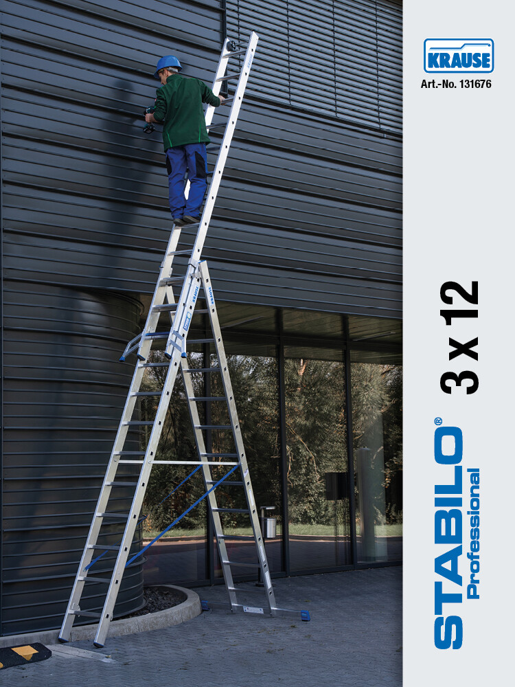 KRAUSE STABILO Vielzweckleiter / 3x12 Sprossen/Stufen | TRBS-konform