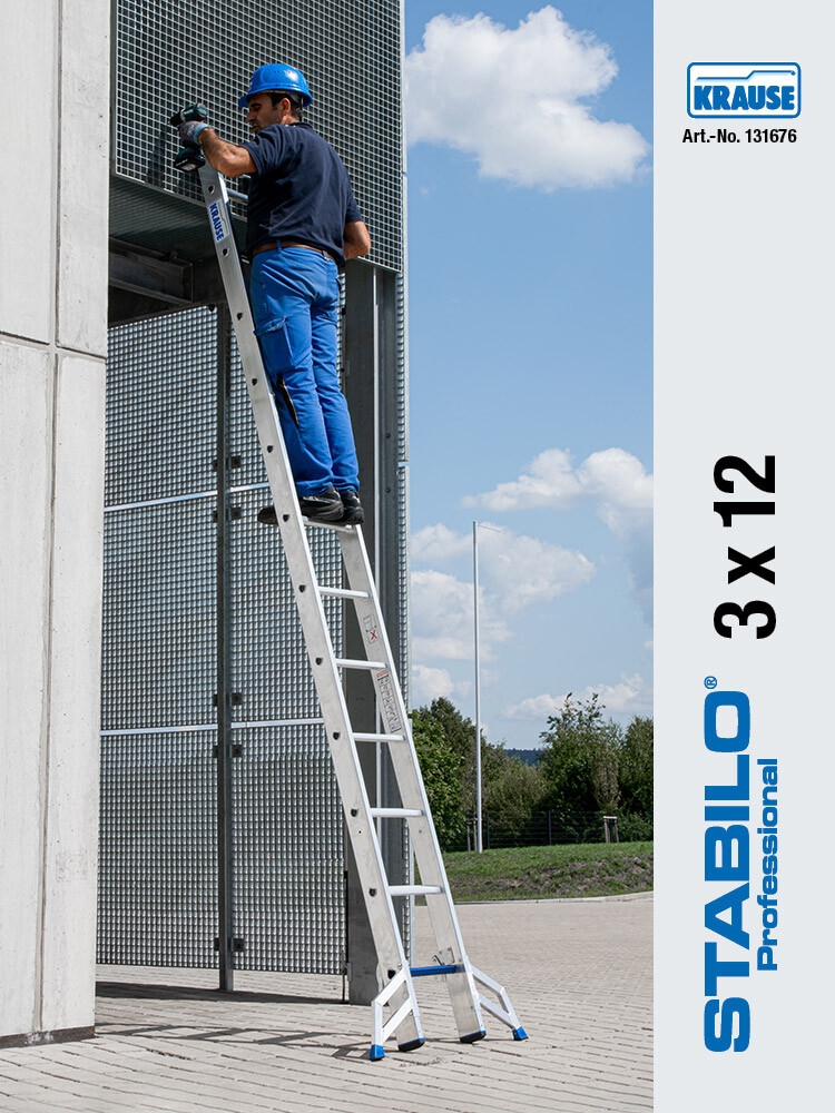 KRAUSE STABILO Vielzweckleiter / 3x12 Sprossen/Stufen | TRBS-konform