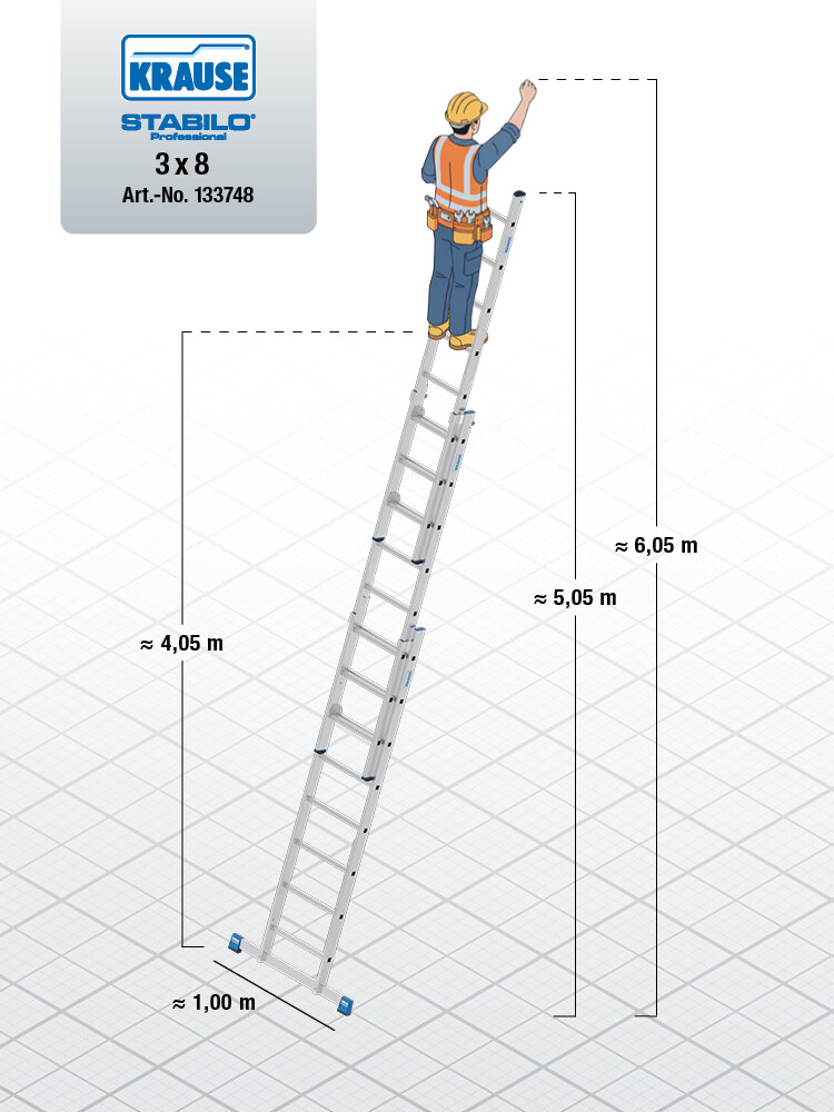 KRAUSE STABILO Vielzweckleiter 3x8 Sprossen