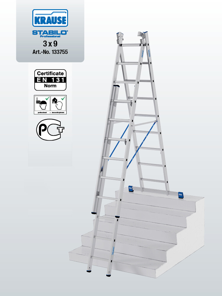 KRAUSE STABILO Vielzweckleiter 3x9 Sprossen