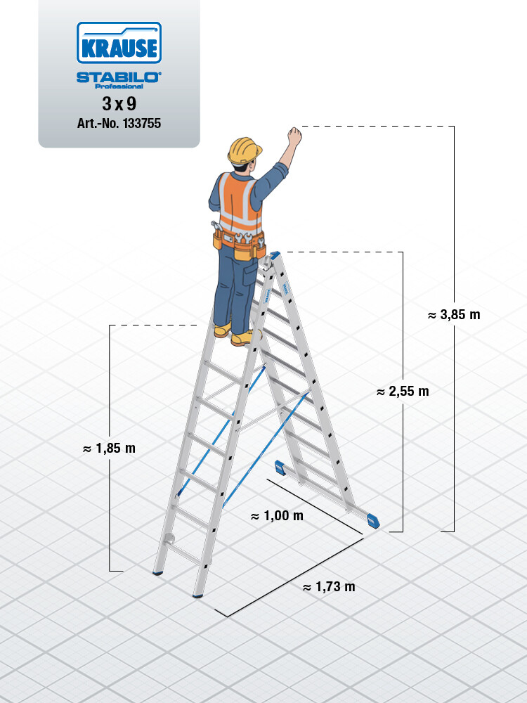 KRAUSE STABILO Vielzweckleiter 3x9 Sprossen