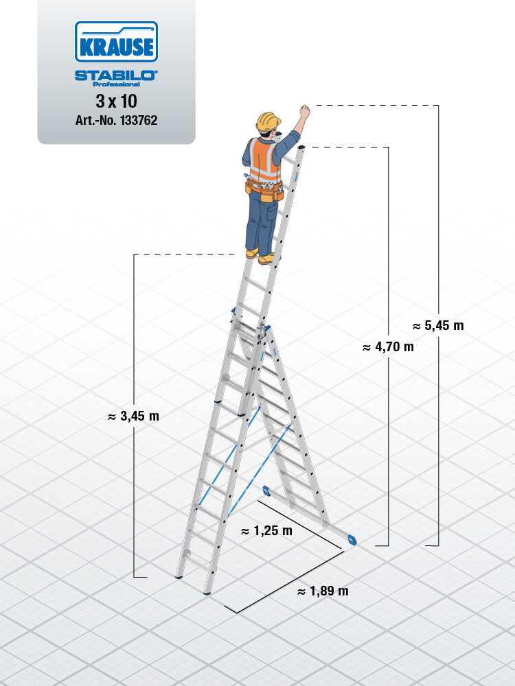 KRAUSE STABILO Vielzweckleiter 3x10 Sprossen