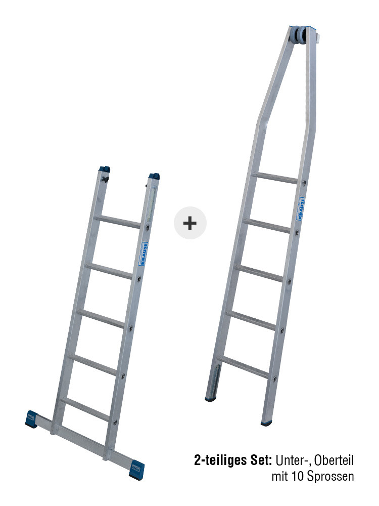 KRAUSE STABILO Glasreinigerleiter / 2-teiliges Set mit 10 Sprossen
