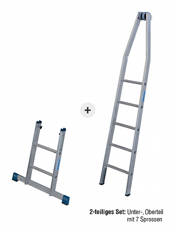 KRAUSE STABILO Glasreinigerleiter / 2-teiliges Set mit 7 Sprossen