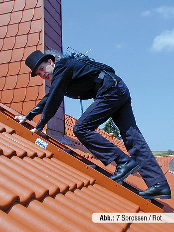 KRAUSE Kaminkehrerleiter Braun / Länge 3,95 m / 14 Sprossen