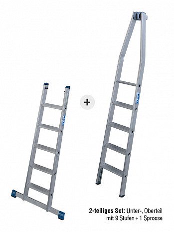 KRAUSE STABILO Stufen-Glasreinigerleiter / 2-teiliges Set mit 9 Stufen / gemäß TRBS 2121-2