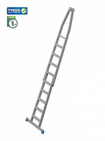 KRAUSE STABILO Glasreinigerleiter mit R13-Stufen / 2-teiliges Set mit 9 Stufen / gemäß TRBS 2121-2