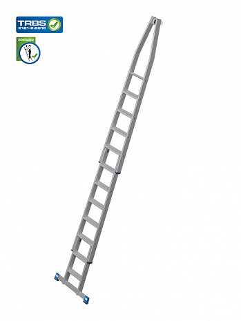 KRAUSE STABILO Glasreinigerleiter mit R13-Stufen / 3-teiliges Set mit 11 Stufen / gemäß TRBS 2121-2