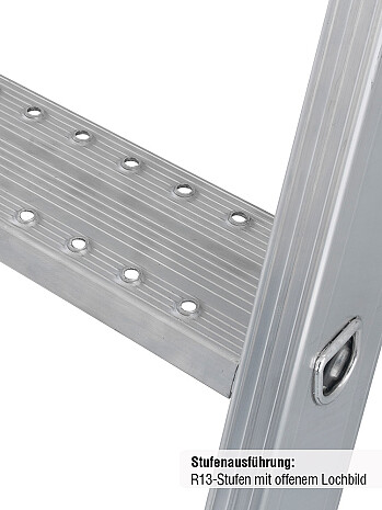 KRAUSE STABILO Stehleiter mit R13-Stufen / 5 Stufen R13 / gemäß TRBS 2121-2